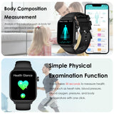 1 x RAW Customer Returns Marsyu Smartwatch Men Women ECG HRV 1.96 Fitness Watch with Phone Function 24H Blood Fat Uric Acid Body Fat Heart Rate Body Temperature Blood Pressure Measurement SOS Emergency Call Health Watch for Android iOS - RRP €56.46