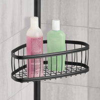 1 x RAW Customer Returns mDesign metal corner shower shelf extendable shower shelf without drilling for the bathroom stylish shower basket for shampoo, conditioner etc. matt black - RRP €61.1