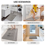 1 x RAW Customer Returns ikuso Super Absorbent Floor Mat, Quick Drying Bath Mat, Washable Non-Slip Bathroom Rug, Rectangle Gray - 50 x 80 cm - RRP €26.09