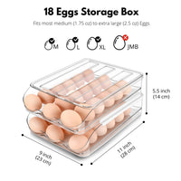 2 x Brand New Flexzion Covered 24 Egg Holder - Plastic Egg Tray Container Box Carton Box Carrier Stackable Storage Organizer Storage Holder with Clear Lid Large for Refrigerator Home - RRP €40.8