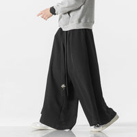 1 x RAW Customer Returns Men s Wide Leg Drawstring Pants Japanese Soft Yoga Pants Hip Hop Baggy Trousers, K227Black, X-Large - RRP €35.09