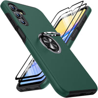 1 x RAW Customer Returns AOUIA Samsung Galaxy A15 Case, Galaxy A15 5G Case with 2 Screen Protectors, 360 Rotatable Stand, Drop Protection, Shockproof for Samsung Galaxy A15 4G 5G Dark Green  - RRP €20.4