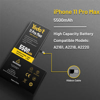 1 x RAW Customer Returns Yodoit 5500mAh Battery for Phone 11 Pro Max, Upgraded High Capacity Replacement Battery 0 Cycles for Model A2161, A2220, A2218 with Full Repair Tool Kits - RRP €32.46