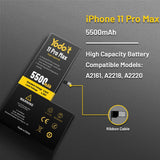 1 x RAW Customer Returns Yodoit 5500mAh Battery for Phone 11 Pro Max, Upgraded High Capacity Replacement Battery 0 Cycles for Model A2161, A2220, A2218 with Full Repair Tool Kits - RRP €32.87