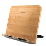 1 x RAW Customer Returns Wooden reading stand, book stand, cookbook holder, bookend, foldable and portable, holder board made of bamboo  - RRP €26.74