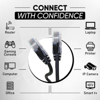 1 x RAW Customer Returns Mr. Tronic Outdoor Waterproof 30m Ethernet Network Cable Cat 6, LAN Network Cable with RJ45 Connectors for Fast Reliable Internet, AWG24 Patch Cable Cat 6 1 Gbps UTP CCA 30 Meters, Black  - RRP €19.24