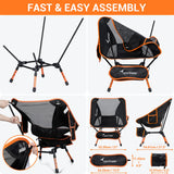 1 x RAW Customer Returns Sportneer Portable Chair Adjustable Height Outdoor Folding Chairs Compact Camping Chair for Adults Camping Backpacking Hiking Picnic Lawn Sports Outdoor Travel - RRP €68.84