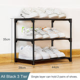 1 x RAW Customer Returns OLYREO 3-Tier Shoe Rack, Small Shoe Rack, Metal Shoe Storage, Slim Stackable Small Footwear Storage for Hallway, No Tools Required - RRP €21.62