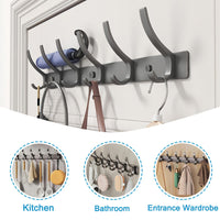 5 x Brand New Bosdontek coat hook with 6 hooks, robust coat hook wall coat hook metal, decorative coat rack wall coat rack, hook rack coat rack for bedroom bathroom black  - RRP €120.0