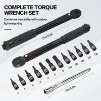 1 x RAW Customer Returns BeHappy torque wrench 1 4 inch, 5-25 Nm bicycle motorcycle torque wrench, 72 teeth reversible ratchet socket wrench set, extension, ratchet box included, Phillips Hex and Torx bits - RRP €20.99