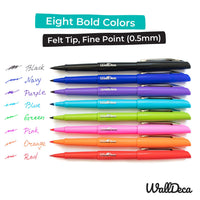 1 x RAW Customer Returns WallDeca Felt Tip Pens Set - 8-piece felt tip pen set - Felt tip pens for adults - Medium line width 0.5 mm - Particularly durable tip - Comfortable grip and quick drying - RRP €9.47