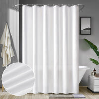 1 x RAW Customer Returns MIULEE Shower Curtain 200 x 240 cm Polyester Bathroom Curtains Waterproof Anti-Mold Fabric Quick Drying Washable White Bathroom Curtain with 14 Hooks - RRP €22.18