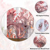 1 x Brand New Pink and Gray Shower Curtain, Uiiooazy Abstract Red Marble Effect Shower Curtain Anti-Mildew Bath Curtain Waterproof Washable Polyester Fabric Bathroom Curtain with 12 Hooks 180Lx180Hcm - RRP €19.99