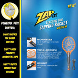 1 x RAW Customer Returns Zap It Bug Zapper-Rechargeable Mosquito Killer, Fly Killer, Fly Trap and Electric Fly Swatter Racket 4,000 Volt USB Charging, Super Bright LED Light for Zapping in the Dark- Large  - RRP €26.54