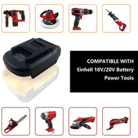 1 x RAW Customer Returns Adapter for Einhell 18V, for Dewalt 20V for Milwaukee 18V battery converter to for Einhell tool, replacement for 4511396 4511437new 4511437OVP PXBP-300 battery converter - RRP €21.99