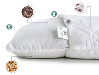 1 x RAW Customer Returns NATURECA buckwheat pillow neck pain pillow, 2-chamber neck support pillow buckwheat husks and spelled chaff, side sleeper pillow with cotton cover, quilting - RRP €49.36