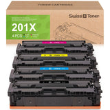 1 x RAW Customer Returns swiss toner 201X Toner Compatible for HP 201X CF400X Toner for HP Color Laserjet Pro MFP M277DW M277N M252DW M252N M274N M252DN MFP M274N M274DN 4-pack - RRP €58.9