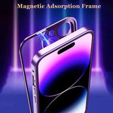 1 x Brand New QiiStar Case for iPhone 14 Pro Max Privacy Case, 360 Degree Full Body Protective Case with Built-in Privacy Screen Protector Magnetic Metal Frame Tempered Glass Full Cover Cell Phone Case, Dark Purple - RRP €18.14