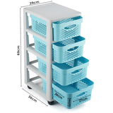 1 x RAW Customer Returns Drawer cabinet plastic drawers plastic trolley with wheels drawer tower storage box rolling container storage tower craft trolley dark blue  - RRP €42.9