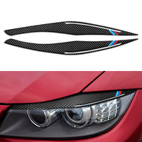 1 x RAW Customer Returns Car Headlight Eyebrow Eyelids Sticker Carbon Fiber Eyebrow Trim Compatible with BMW 3 Series E90 2009 2010 2011 2012 Accessories - RRP €30.24