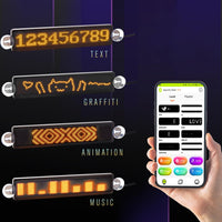 1 x RAW Customer Returns Leadleds 23x5cm LED Car Sign Message Board Bluetooth Connected Smartphone Programmable for Car Window, Taxi, Store Front Yellow  - RRP €46.12