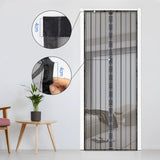 1 x RAW Customer Returns Sekey magnet fly screen balcony door without drilling, door curtain fly protection sliding door, insect protection curtain door through easy installation 110x210cm, black - RRP €18.46