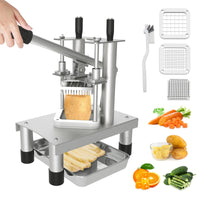 1 x RAW Customer Returns Potato cutter French fries cutter, heavy commercial vertical manual fries cutter for household, equipped with 2 replacement blades 1 2 inch and 1 4 inch and 1 storage compartment - RRP €69.56