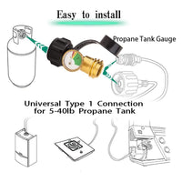 1 x RAW Customer Returns LEWITORS 2 pieces propane tank indicator, RV propane tank indicator, level indicator, gas pressure gauge with type 1 connection, leak detector for cylinder, BBQ gas grill, mobile home, heater - RRP €28.22