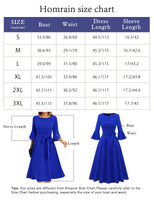 1 x RAW Customer Returns HomRainFestive Dresses for Wedding 3 4 Sleeve Round Neck Midi Dresses Rockabilly Dresses Evening Dress Long Cocktail Dress Royal Blue M - RRP €45.14