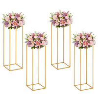 1 x RAW Customer Returns ybaymy flower stand wedding for wedding centerpieces, table decoration, 4 pieces 80 cm high flower shelf metal flower stand plant stand floor flower stand for party anniversary reception engagement - RRP €70.58