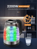 1 x RAW Customer Returns Kettle with temperature setting FOHERE kettle glass 5 temperature options 50 C-100 C Color changing LED Keep warm function 2200W stainless steel base 1.7L BPA-free - RRP €35.44