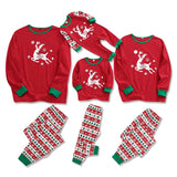 1 x RAW Customer Returns Zoerea Christmas Pajamas Family Matching Reindeer Pattern Long Sleeve Top and Pants Sleepwear Autumn Winter Pajamas Set for Couple Women Men Children Red, XXL-Women - RRP €33.99