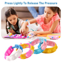 1 x Brand New JKDHJK Pack of 16 Pop Bubble Fidget Bracelet, Stress Relief Bracelet Fidget Toys, Silicone Rainbow Baby Sensory Toy Gifts for Children and Adults Stress Relief Anti-Anxiety Multicolored  - RRP €11.89