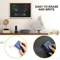 1 x RAW Customer Returns Xzeemo chalkboard, double-sided memo board, boards for writing on, boards on both sides for writing on for home, office, wooden frame chalkboard with chalk, board eraser, magnet 30 40CM  - RRP €21.17