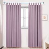 1 x RAW Customer Returns Deconovo Curtain Blackout Thermal Curtains Noise Protection Loop Curtain, 245 x 140 cm Height x Width , Light Pink, Set of 2 - RRP €39.49