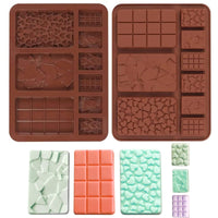 7 x Brand New Pack of 2 silicone molds, chocolate mold, chocolate bar molds, baking mold, chocolate mold, candy molds for DIY chocolate, praline, sweets, candy energy bar mould - RRP €142.8