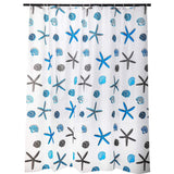 1 x RAW Customer Returns meioro White Peva Shower Curtain Waterproof and Mildew Resistant Bathroom Curtains Home Accessories with Grommets and Hooks Starfish and Shells  - RRP €15.99