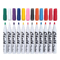 1 x RAW Customer Returns Volcanics Liquid Chalk Markers, Chalk Pens, Wet Wipe Pens for Chalkboards, Blackboards, Glass, 12 Pack, 12 Colors - RRP €9.99