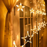 1 x RAW Customer Returns Avoalre light curtain 12 stars 2M light chain 138 LED star curtain expandable max. 21 sets , star curtain lights window Christmas lighting 8 modes light chain warm white Christmas decoration - RRP €27.99