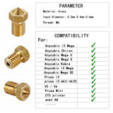 1 x RAW Customer Returns 3D pieces nozzles 0.4 mm 0.2 mm 0.6 mm, 3D printer brass hotend nozzles with for 1.75 mm filament V5-V6 3D printer for Anycubic I3 Mega Prusa I3 MK3 MK3S Chiron Anet A8 CTC Printer - RRP €11.09