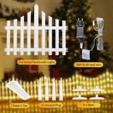 4 x RAW Customer Returns Quntis Christmas tree fence 1.4 m length Christmas tree decoration with 8 modes, IP44 fairy lights Christmas decoration, warm white fairy lights fence for Christmas - RRP €143.96