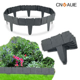 1 x RAW Customer Returns Lawn edging plastic, stone look garden border made of polypropylene, edging for flower beds lawn edging garden decorative garden fence, 1 piece L x H 25 cm x 23 cm 20 pieces, grey  - RRP €24.19