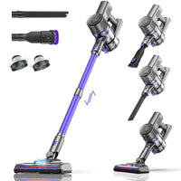 1 x RAW Customer Returns IAB Powerful Cordless Vacuum Cleaner 20KPA, 6 in 1 Rechargeable Cordless Electric Broom, 40 Min Autonomy, Portable Silent Bagless Multicyclonic Vacuum Cleaner for Cars, Sofas, Animals - RRP €108.19