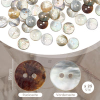 1 x RAW Customer Returns Cindeer 25 Pieces Natural Shell Buttons with Transparent Mini Storage Box Flat Natural Shell Buttons Natural Mother of Pearl Sewing Crafts for Clothes Skirts Coats DIY 15 mm  - RRP €8.56