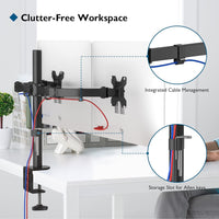 1 x RAW Customer Returns BONTEC monitor mount for 2 monitors for 13-27 inch flat curved screens, monitor desk mount, height adjustable, tiltable, swivelable, rotatable, 10 kg per arm, VESA 75x75 100x100, black - RRP €55.99