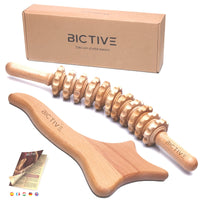 1 x RAW Customer Returns BICTIVE Set Anti Cellulite massage device for maderotherapy of curved roller and lymphatic drainage device. Fascia stick wood, celulitis massage device, massage wood, massage roller cellulite - RRP €35.9