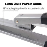 1 x RAW Customer Returns Deli Long Reach Stapler, 20 Sheet Capacity, Standard Long Arm Stapler for Book or Book Binding, Silver - RRP €24.24