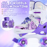 1 x RAW Customer Returns TOMSHOO Skates with 4 Wheels, Roller Skates for Girls Boys Adjustable Sizes, Parallel Skates with LED Lighting Wheels Roller Skates, Skates for Girls Boys Beginner Gift - RRP €47.39