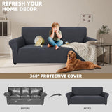 1 x RAW Customer Returns Ystyle sofa cover 2 seater with armrest, stretch sofa cover non-slip, modern sofa cover for dogs pets, breathable couch cover with elastic bottom, gray - RRP €30.89