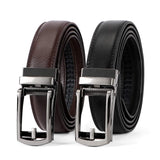 1 x RAW Customer Returns WERFORU Pack of 2 men s leather belts, automatic leather belts for suits and leisure, ratchet belts for men with automatic buckle - RRP €20.16